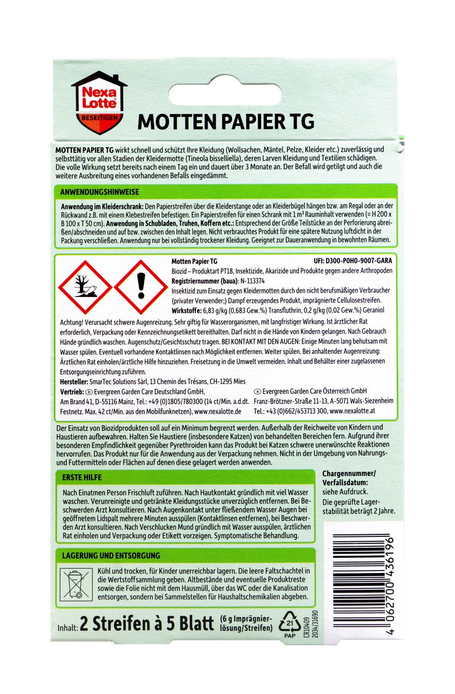 Nexa Lotte Mottenpapier TG - 2 Stück Nexa Lotte Mottenpapier TG - 2 Stück