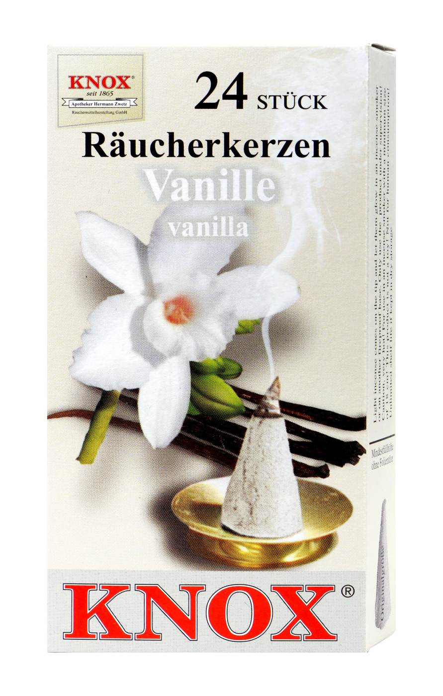 Knox Räucherkerzen Vanille - 24 Stück Knox Räucherkerzen Vanille - 24 Stück