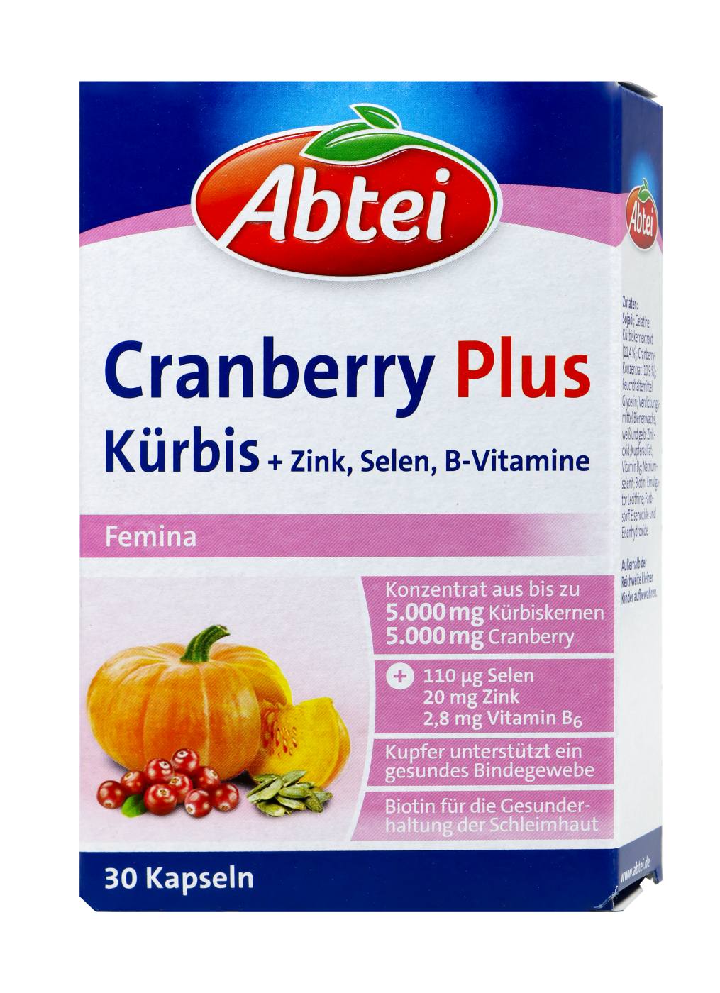 Abtei Cranberry Kürbis Plus Zink+Selen+B-Vitamine - 30 Stück Abtei Cranberry Kürbis Plus Zink+Selen+B-Vitamine - 30 Stück