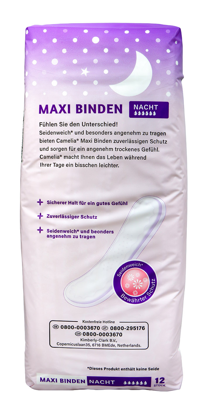 Camelia Maxi Binde Nacht - 12 Stück Camelia Maxi Binde Nacht - 12 Stück