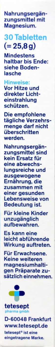 Tetesept Magnesium 400 Hochdosiert - 30 Stück Tetesept Magnesium 400 Hochdosiert - 30 Stück