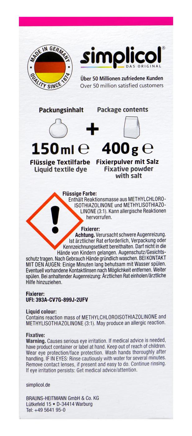 Simplicol Intensiv Pink-Berry Textilfarbe - 1027620 Simplicol Intensiv Pink-Berry Textilfarbe - 1027620