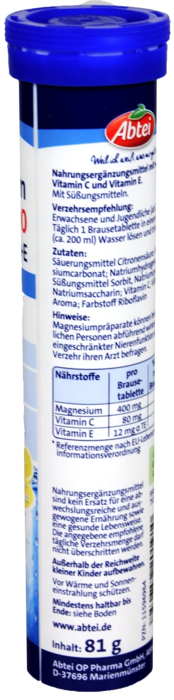 Abtei Magnesium 400 Plus Brause - 15 Stück Abtei Magnesium 400 Plus Brause - 15 Stück