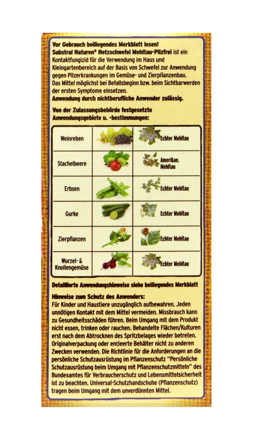 Substral Naturen Bio Netzschwefel Mehltau-Pilzfrei - 4 x 4 ml Substral Naturen Bio Netzschwefel Mehltau-Pilzfrei - 4 x 4 ml