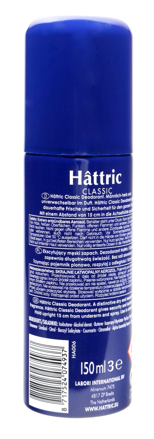 Hattric Classic Deospray - 150 ml Hattric Classic Deospray - 150 ml