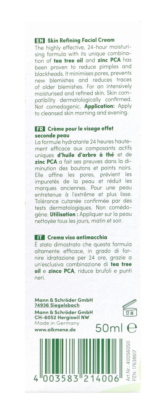 Alkmene Teebaumöl Gesichtscreme - 50 ml Alkmene Teebaumöl Gesichtscreme - 50 ml