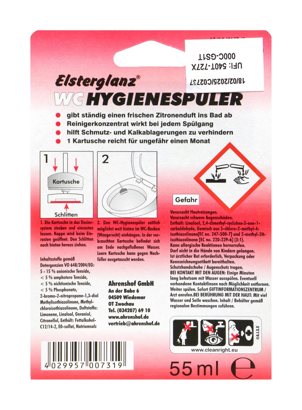 Elsterglanz WC Einhänger flüssig Citrus - 1 Stück Elsterglanz WC Einhänger flüssig Citrus - 1 Stück