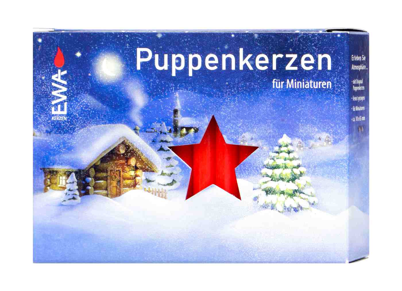 EWA Puppenkerzen 7 x 65 mm - Rot - 40 Stück