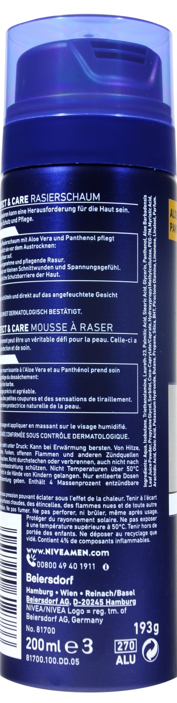 Nivea Men Rasierschaum Protect & Care - 200 ml Nivea Men Rasierschaum Protect & Care - 200 ml