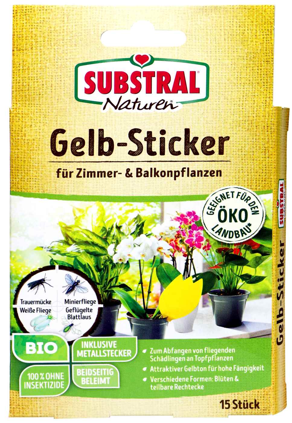 Naturen Bio Gelbstecker - 15 Stück Naturen Bio Gelbstecker - 15 Stück