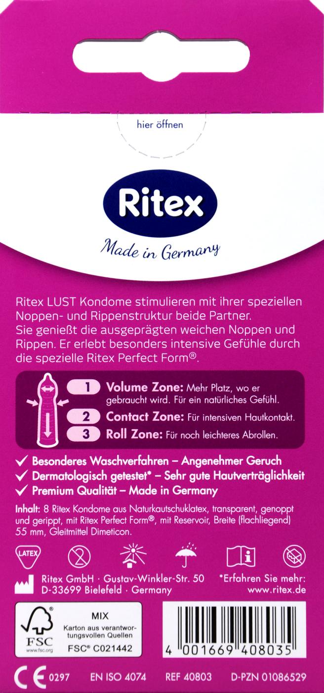 Ritex Lust Kondome - 8 Stück Ritex Lust Kondome - 8 Stück