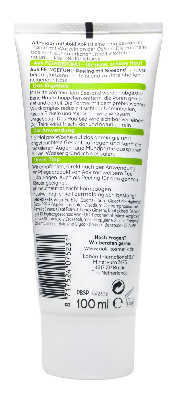 AOK Feingefühl Peeling mit Seesand - 100 ml AOK Feingefühl Peeling mit Seesand - 100 ml