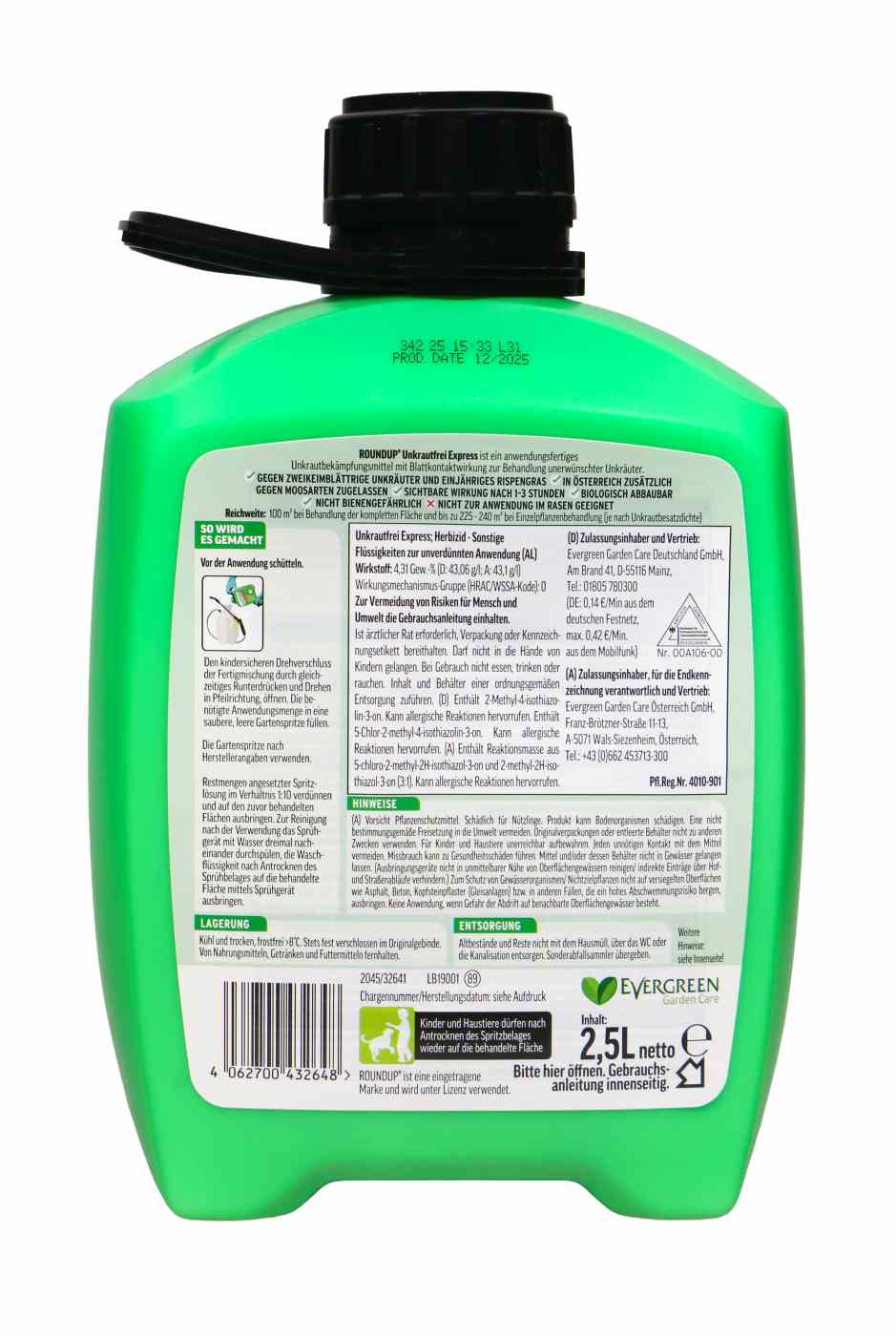 Roundup Unkrautfrei Express Fertigmischung (Nachfüller) - 2,5 l Roundup Unkrautfrei Express Fertigmischung (Nachfüller) - 2,5 l