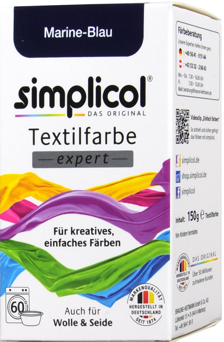 Simplicol Expert Marine-Blau Textilfarbe - 1708 - 150 ml Simplicol Expert Marine-Blau Textilfarbe - 1708 - 150 ml