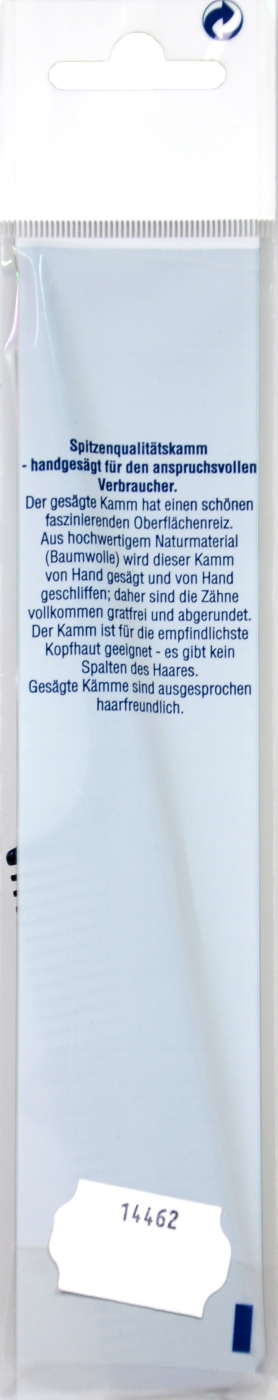 Stielnadelkamm Naturkautschuk Schwarz - 21,5 cm