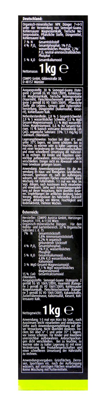 Compo Bio Naturdünger Guano - 1 kg Compo Bio Naturdünger Guano - 1 kg
