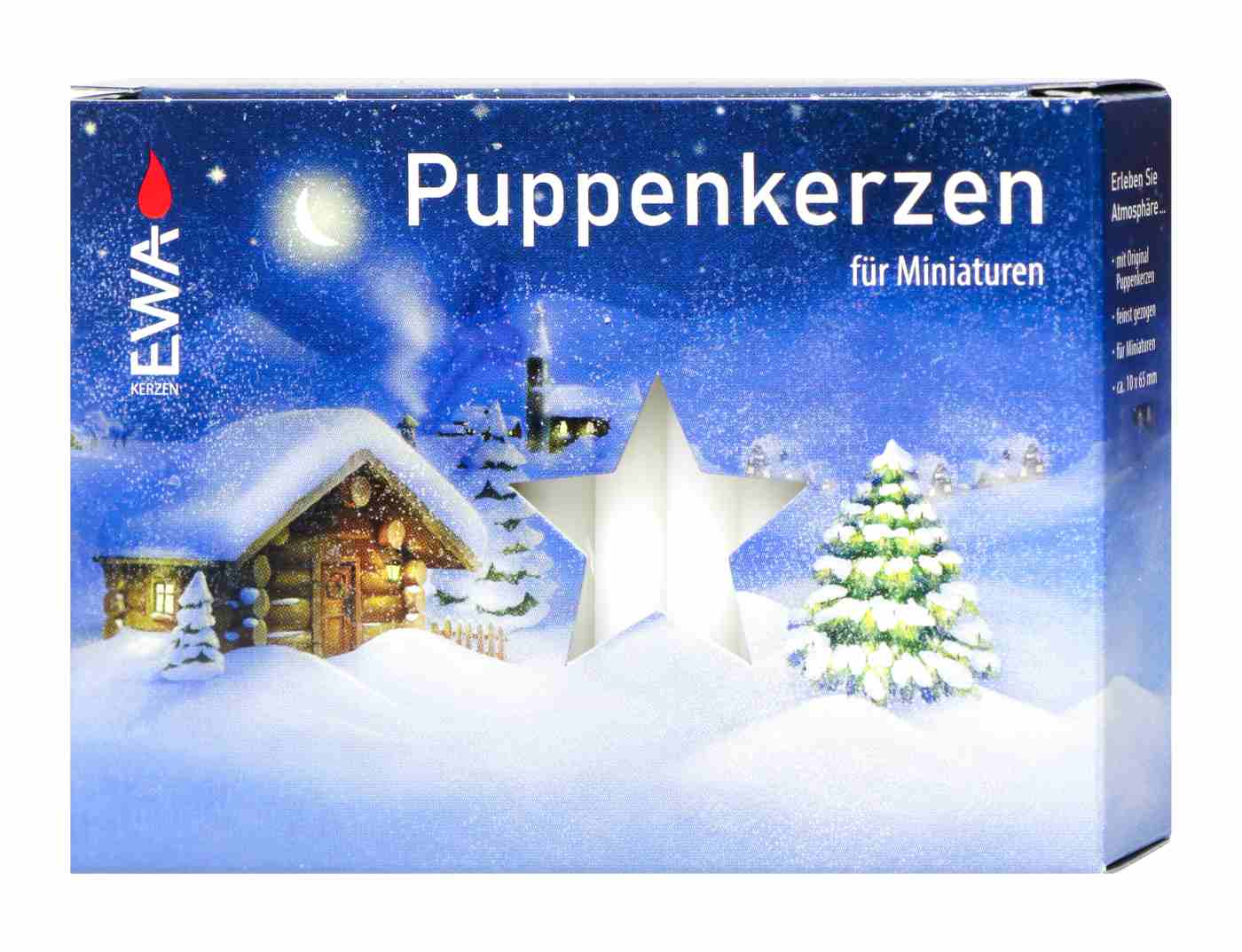 EWA Puppenkerzen 7 x 65 mm - Weiß - 40 Stück EWA Puppenkerzen 7 x 65 mm - Weiß - 40 Stück