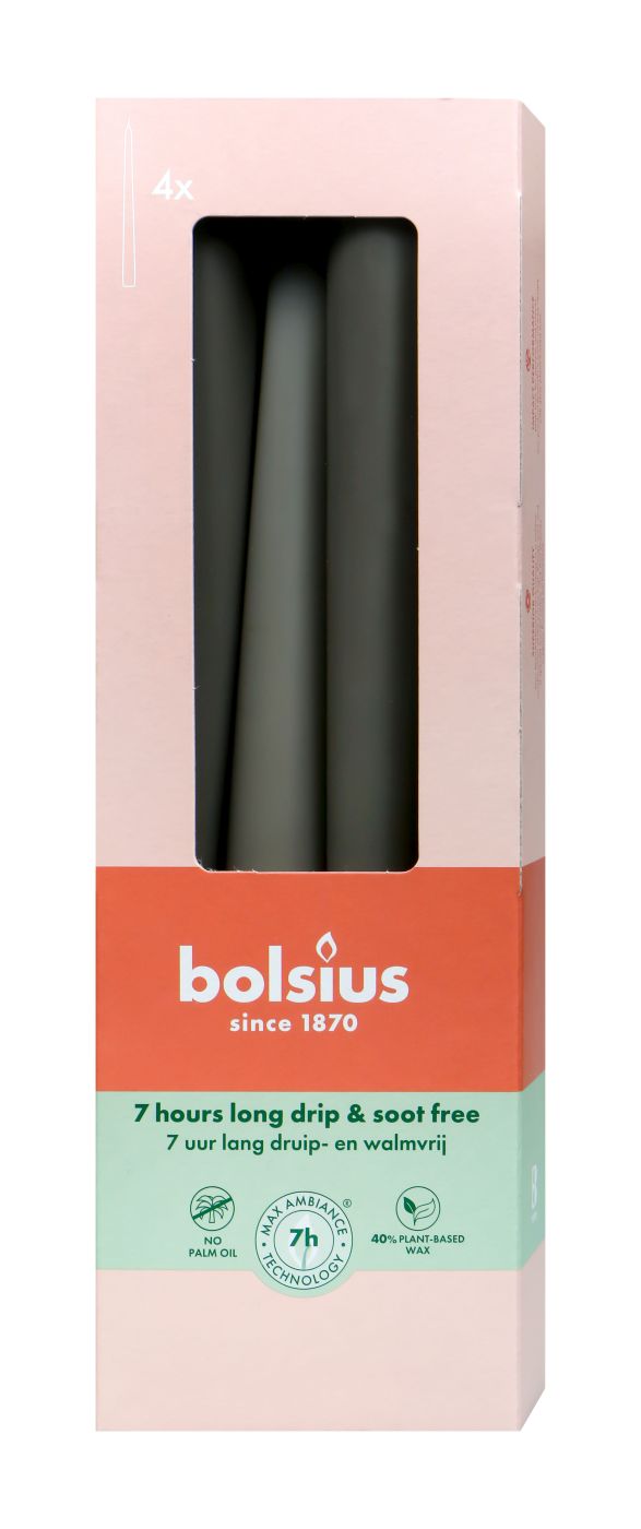 Bolsius Spitzkerze warmes Grau - 1 Stück Bolsius Spitzkerze warmes Grau - 1 Stück