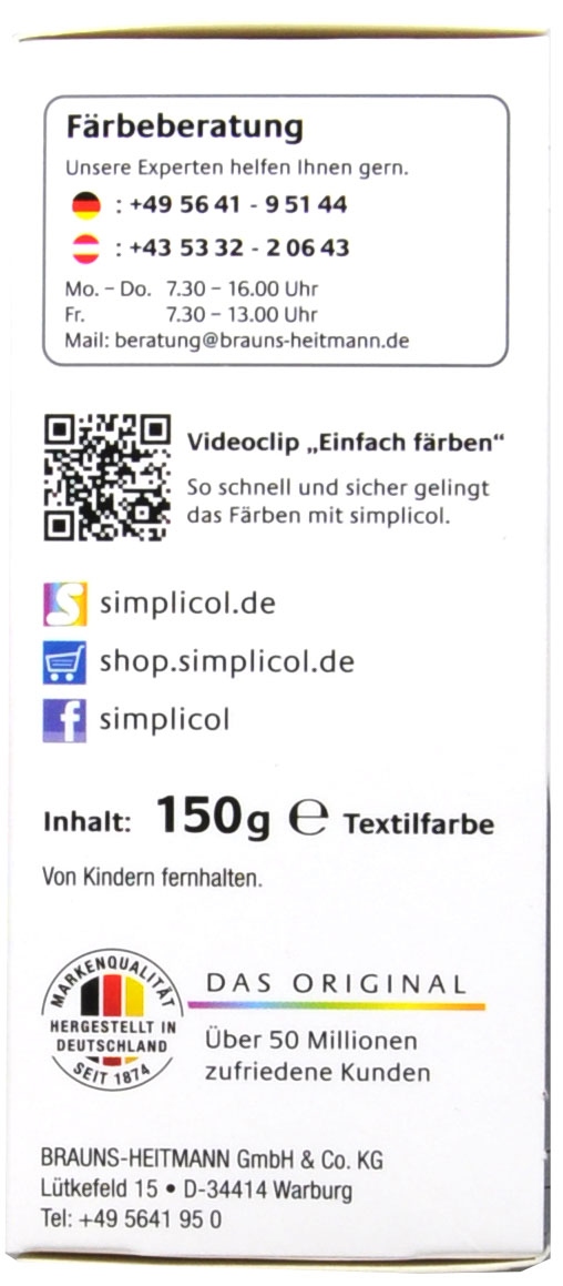 Simplicol Expert Mohn-Rot Textilfarbe - 1703 - 150 g Simplicol Expert Mohn-Rot Textilfarbe - 1703 - 150 g