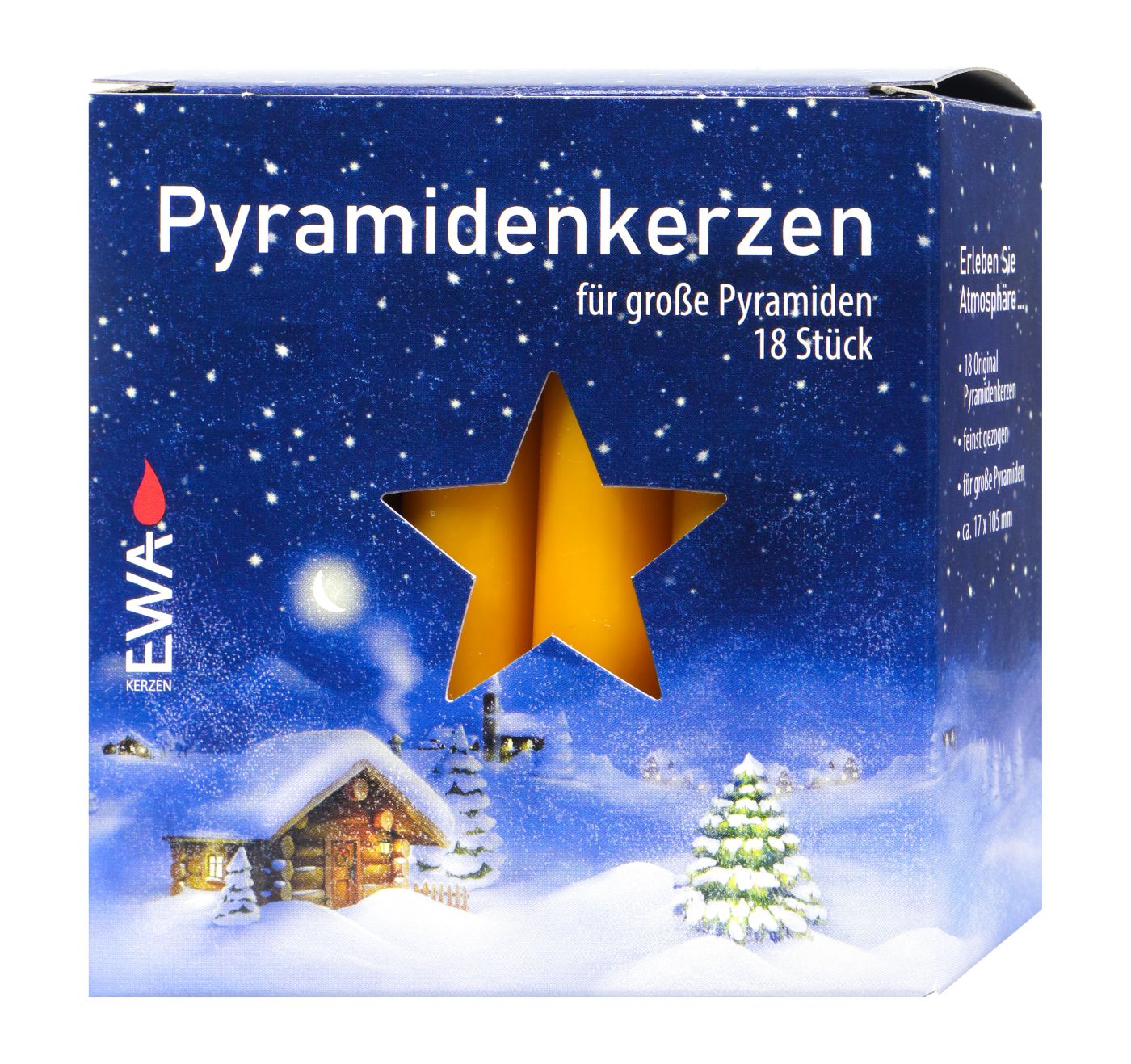 Pyramiden Kerzen groß 18 / 100 - Natur - 18 Stück Pyramiden Kerzen groß 18 / 100 - Natur - 18 Stück