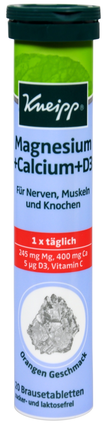 Kneipp Magnesium + Calcium + D3 Brausetabletten - 20 Stück Kneipp Magnesium + Calcium + D3 Brausetabletten - 20 Stück