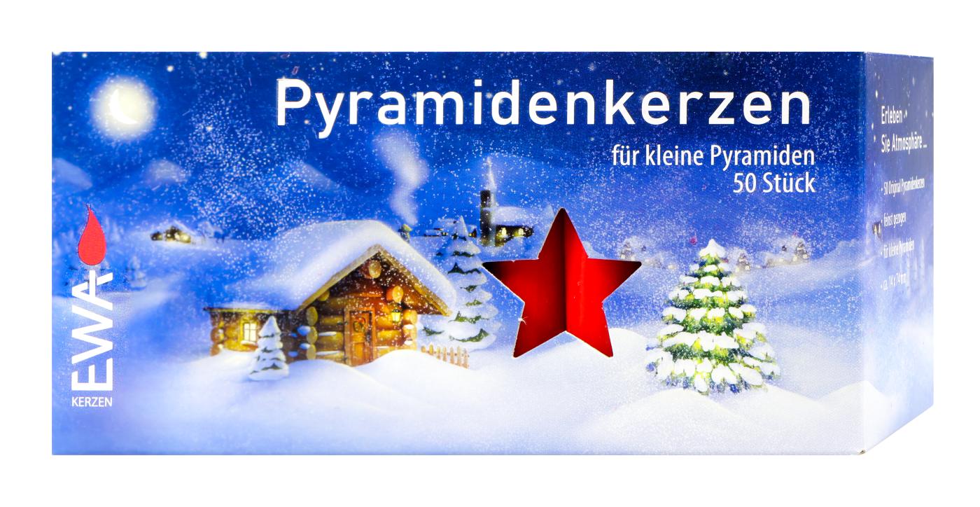 Pyramiden Kerzen 50 / 500 - Rot - 50 Stück