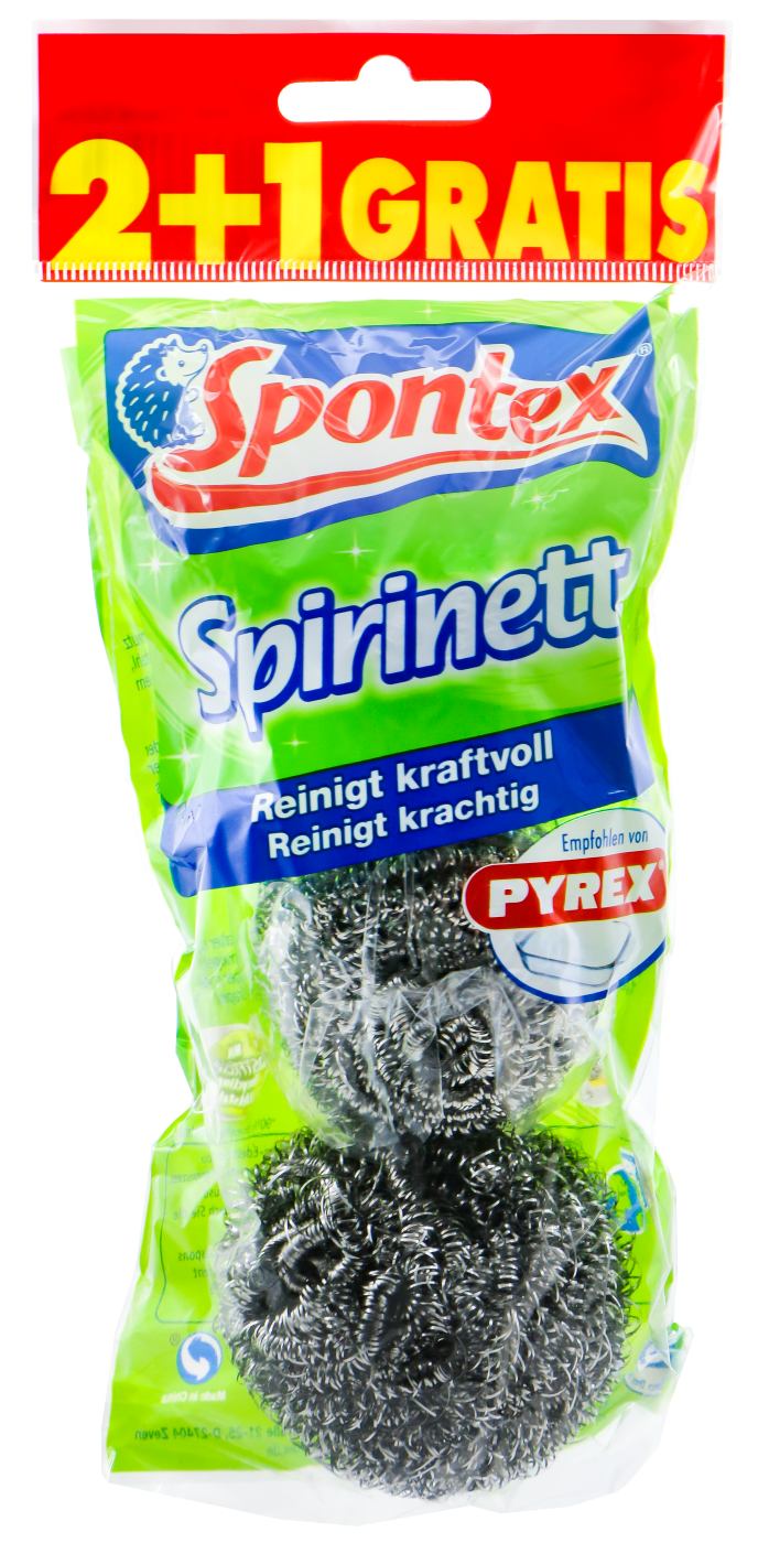 Spontex Spirinett Edelstahlspiralen Schwamm - 2+1 Stück Spontex Spirinett Edelstahlspiralen Schwamm - 2+1 Stück
