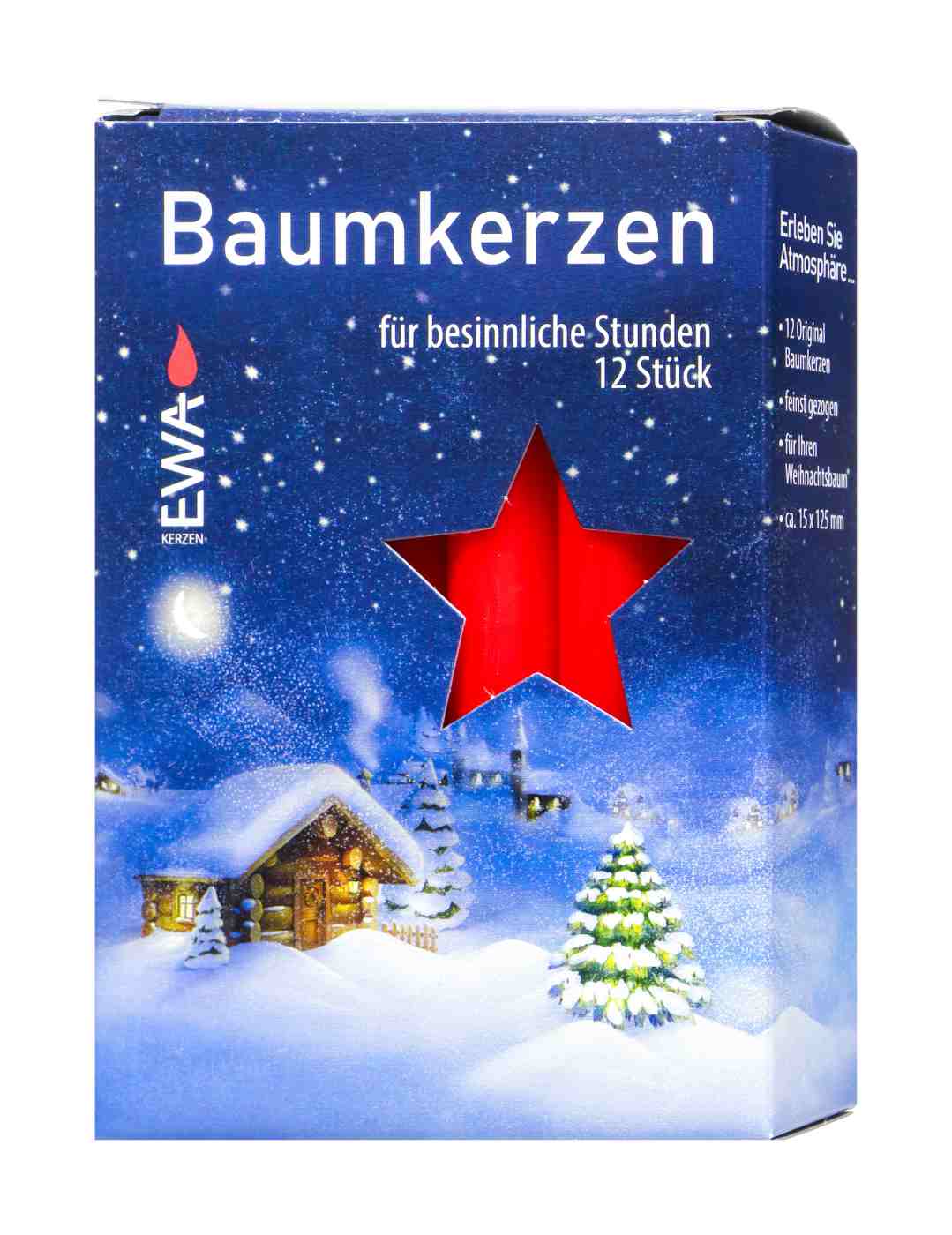 EWA Baumkerzen rot 12 / 250 - 12 Stück