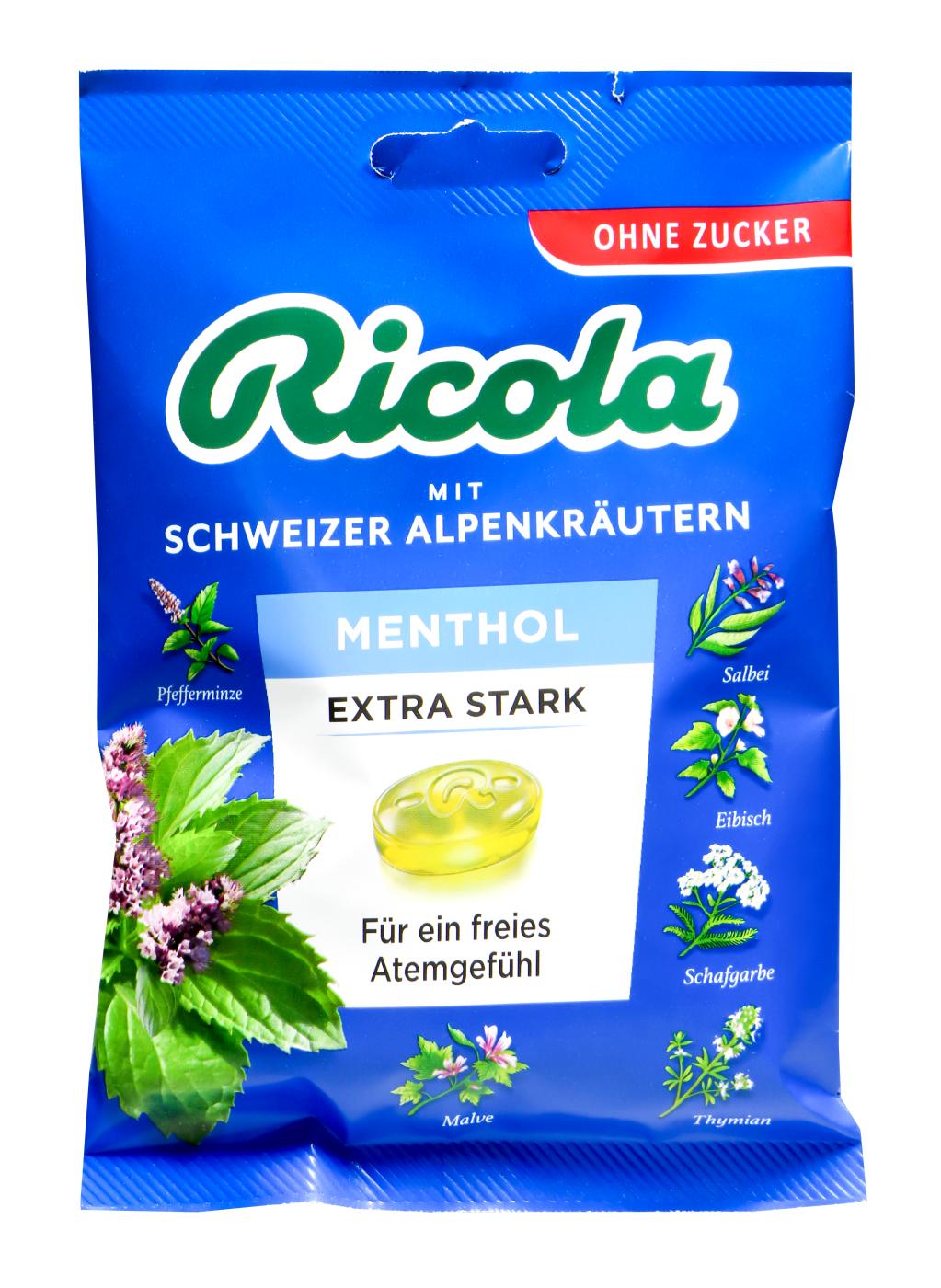 Ricola Menthol Extra Stark Zuckerfrei - 75 g Ricola Menthol Extra Stark Zuckerfrei - 75 g