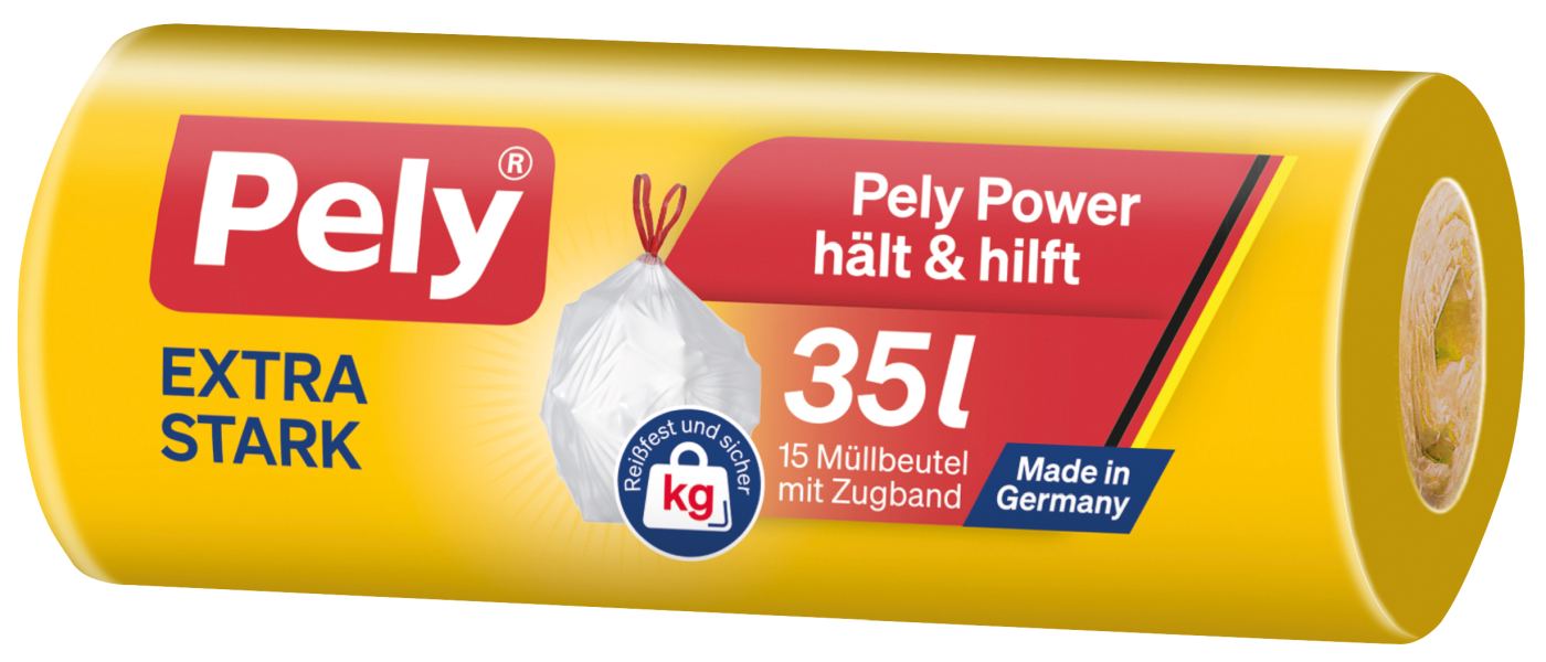 Pely Clean Zugband Müllbeutel 35 l - 15 Stück Pely Clean Zugband Müllbeutel 35 l - 15 Stück