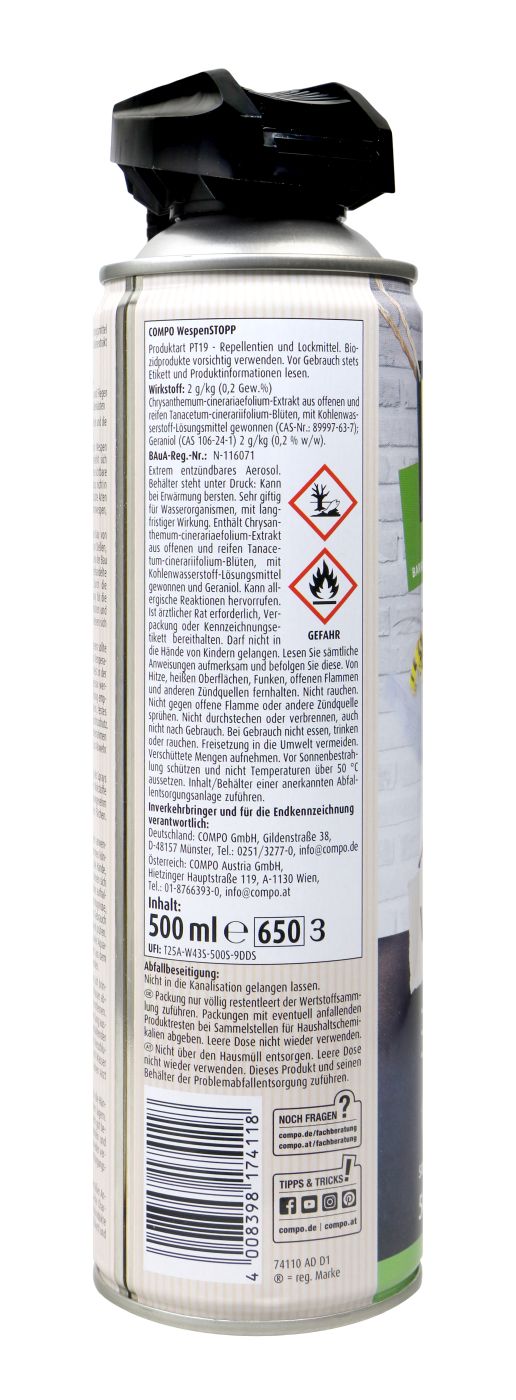 Compo Wespenstopp Spray - 0,5 l Compo Wespenstopp Spray - 0,5 l