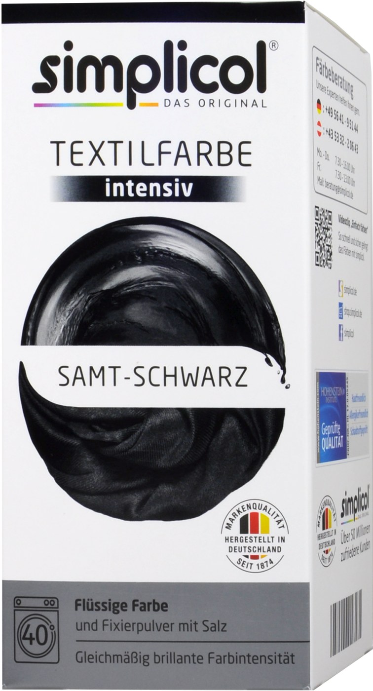 Simplicol Intensiv Samt-Schwarz Textilfarbe - 1818 Simplicol Intensiv Samt-Schwarz Textilfarbe - 1818