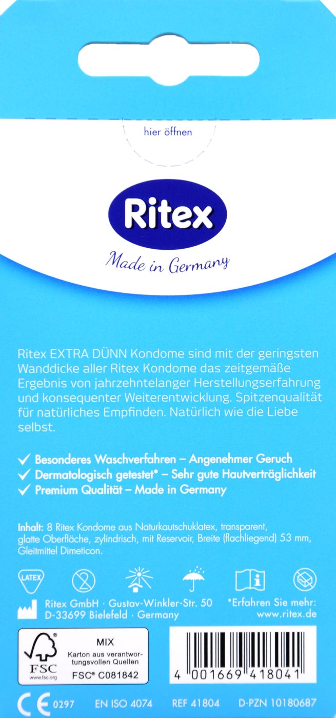Ritex Kondome Extra Dünn - 8 Stück Ritex Kondome Extra Dünn - 8 Stück