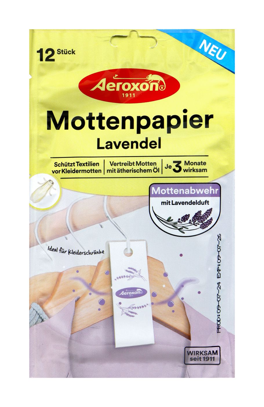 Aeroxon Mottenpapier Lavendel - 12 Stück Aeroxon Mottenpapier Lavendel - 12 Stück