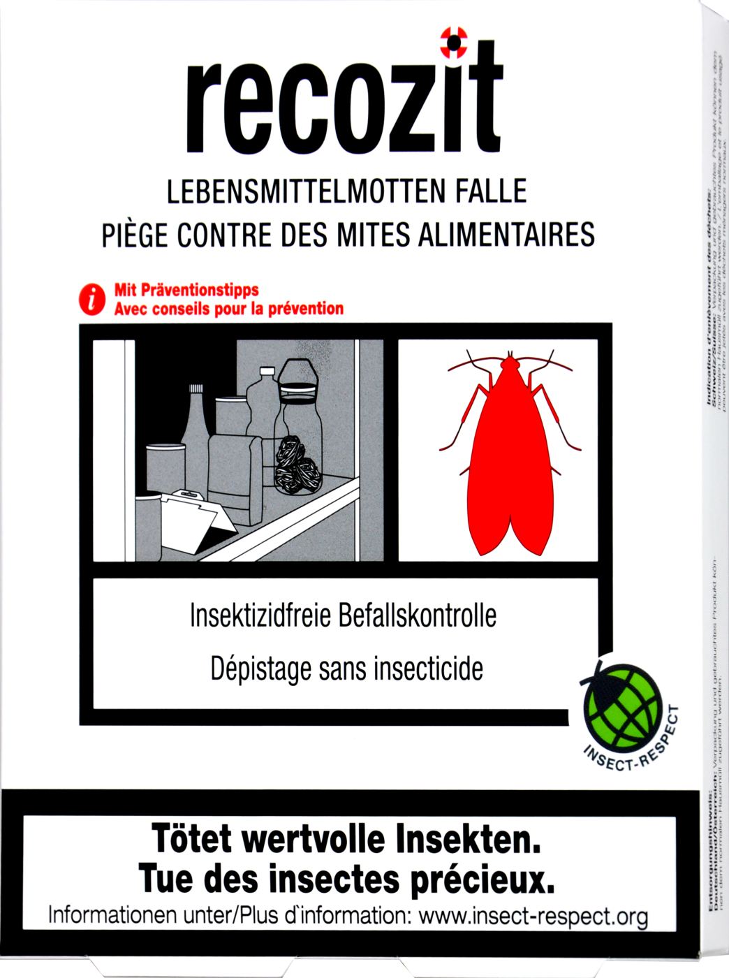 Recozit Lebensmittelmotten Falle - 2 Stück Recozit Lebensmittelmotten Falle - 2 Stück