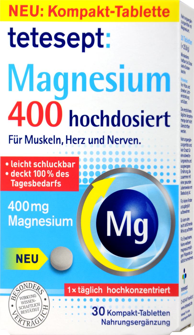Tetesept Magnesium 400 Hochdosiert - 30 Stück Tetesept Magnesium 400 Hochdosiert - 30 Stück