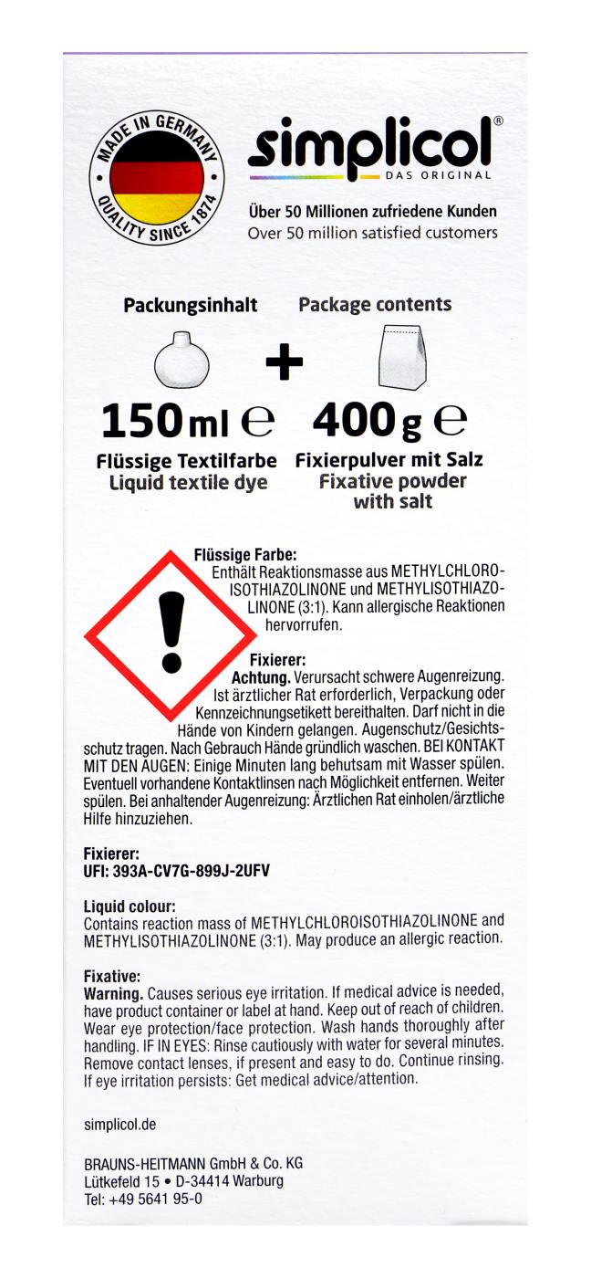 Simplicol Intensiv Miss Lavendel Textilfarbe - 1827 Simplicol Intensiv Miss Lavendel Textilfarbe - 1827