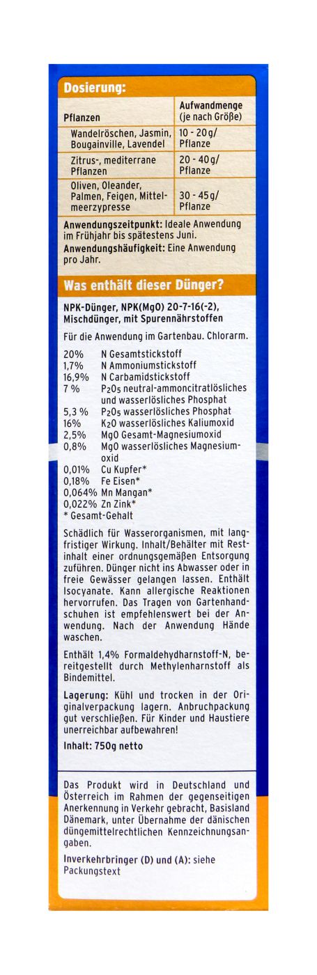 Substral Naturen Langzeitdünger Zitrus- und mediterrane Pflanzen - 750 g Substral Naturen Langzeitdünger Zitrus- und mediterrane Pflanzen - 750 g