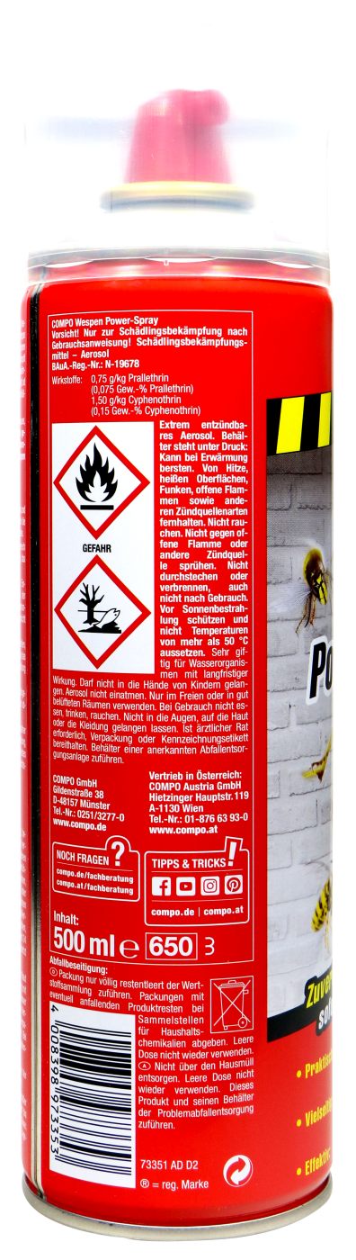 Compo Wespen Power-Spray - 0,5 l Compo Wespen Power-Spray - 0,5 l