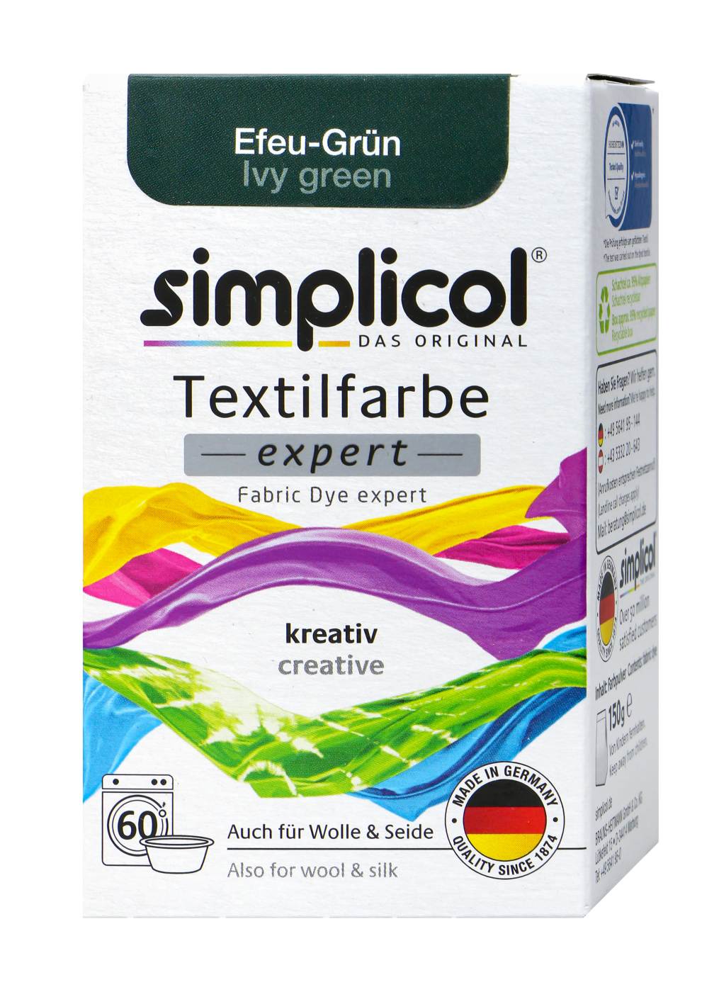 Simplicol Expert Efeu-Grün Textilfarbe - 1713 - 150 g Simplicol Expert Efeu-Grün Textilfarbe - 1713 - 150 g