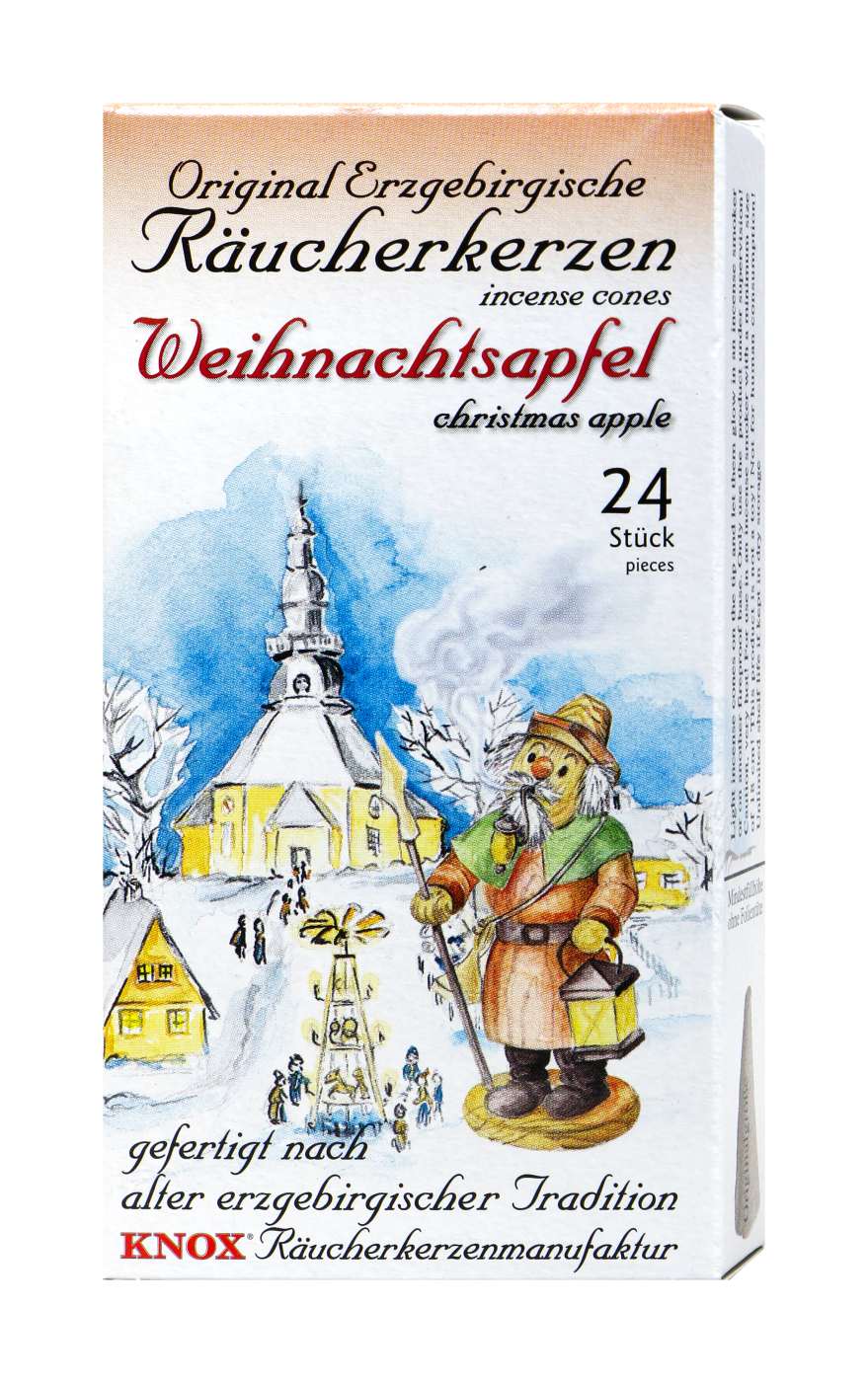 Knox Original Erzgebirgische Räucherkerzen Weihnachtsapfel - 24 Stück Knox Original Erzgebirgische Räucherkerzen Weihnachtsapfel - 24 Stück