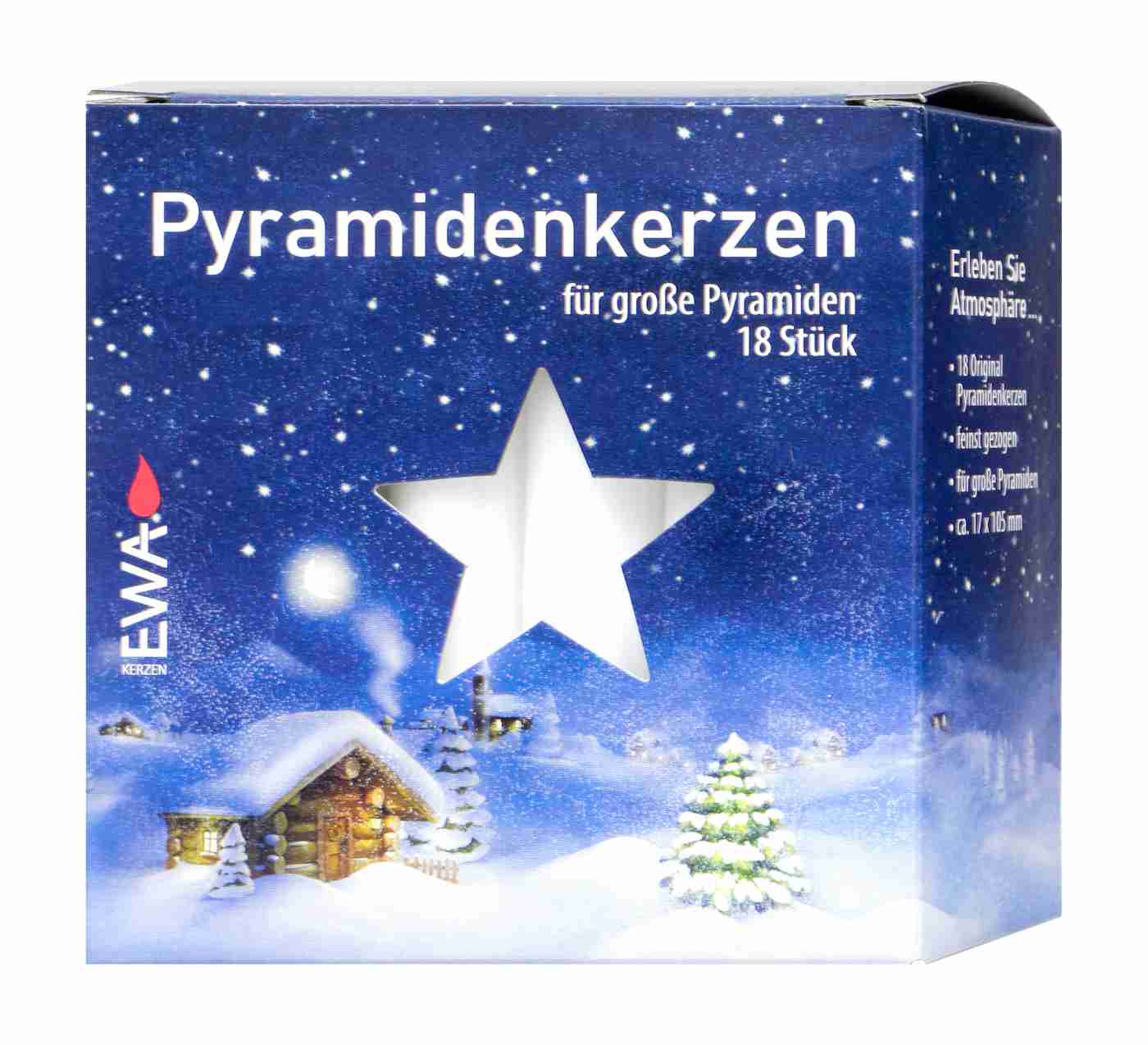 Pyramiden Kerzen groß 18 / 100 - Weiß - 18 Stück