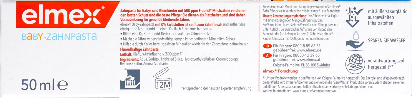 Elmex Baby-Zahnpasta - 0 bis 2 Jahre - 50 ml Elmex Baby-Zahnpasta - 0 bis 2 Jahre - 50 ml