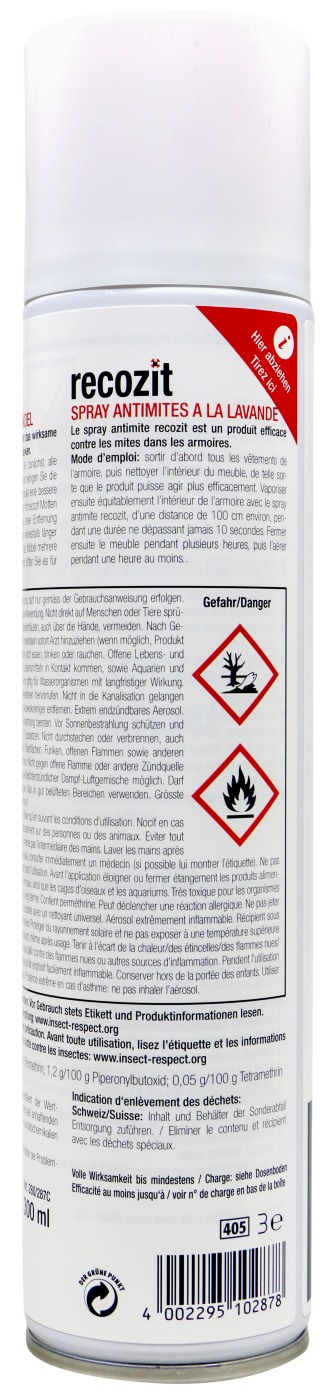 Recozit Mottenspray Lavendel - 0,3 l Recozit Mottenspray Lavendel - 0,3 l