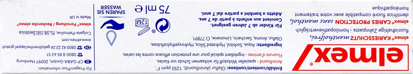Elmex Zahnpasta Mentholfrei - 75 ml Elmex Zahnpasta Mentholfrei - 75 ml
