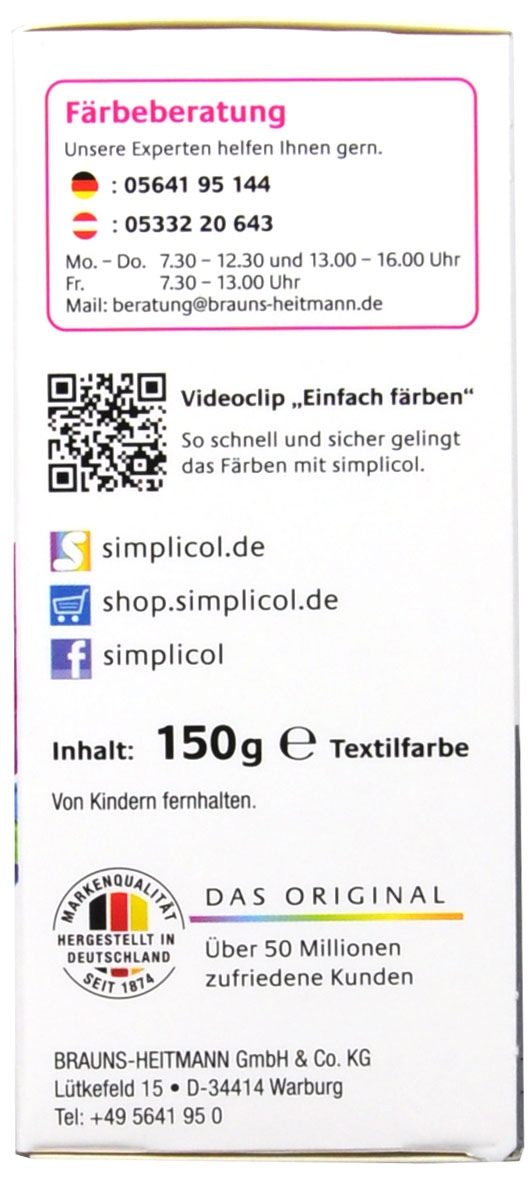 Simplicol Expert Apfel-Grün Textilfarbe - 1714 - 150 g Simplicol Expert Apfel-Grün Textilfarbe - 1714 - 150 g