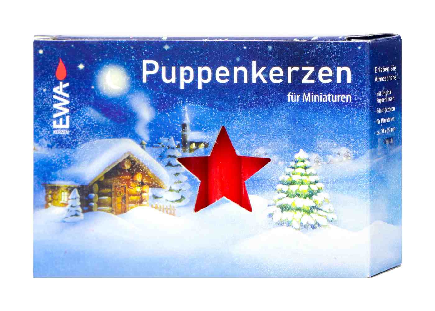 EWA Puppenkerzen 10 x 65 mm - Rot - 20 Stück