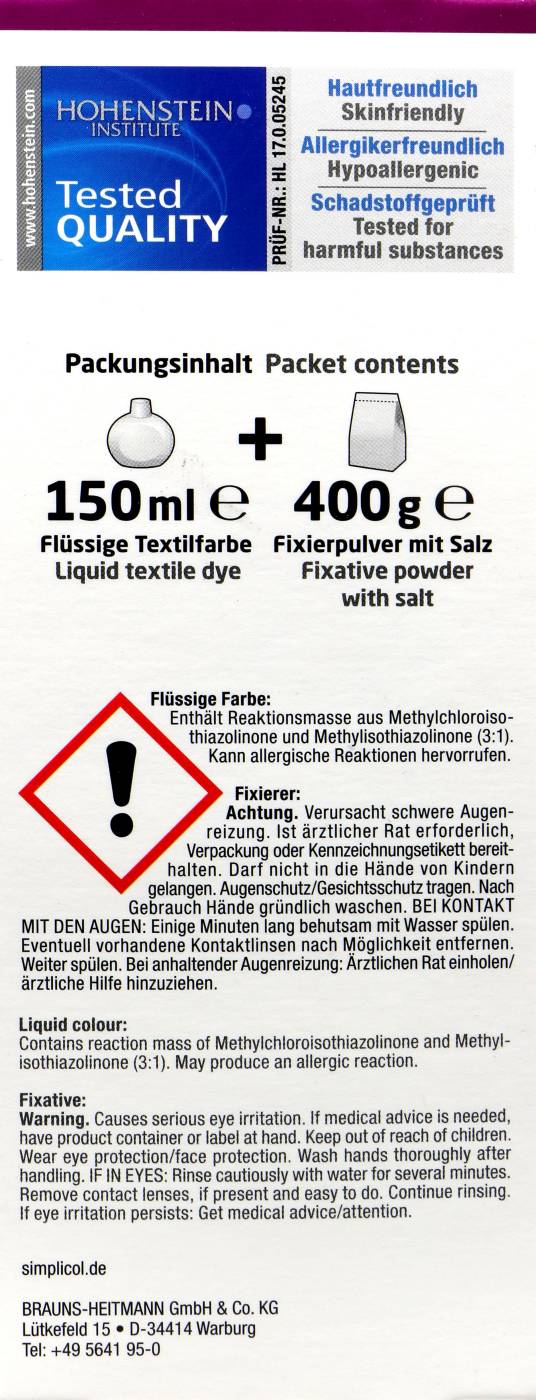Simplicol Intensiv Sinnliche Beere Textilfarbe - 1806 Simplicol Intensiv Sinnliche Beere Textilfarbe - 1806