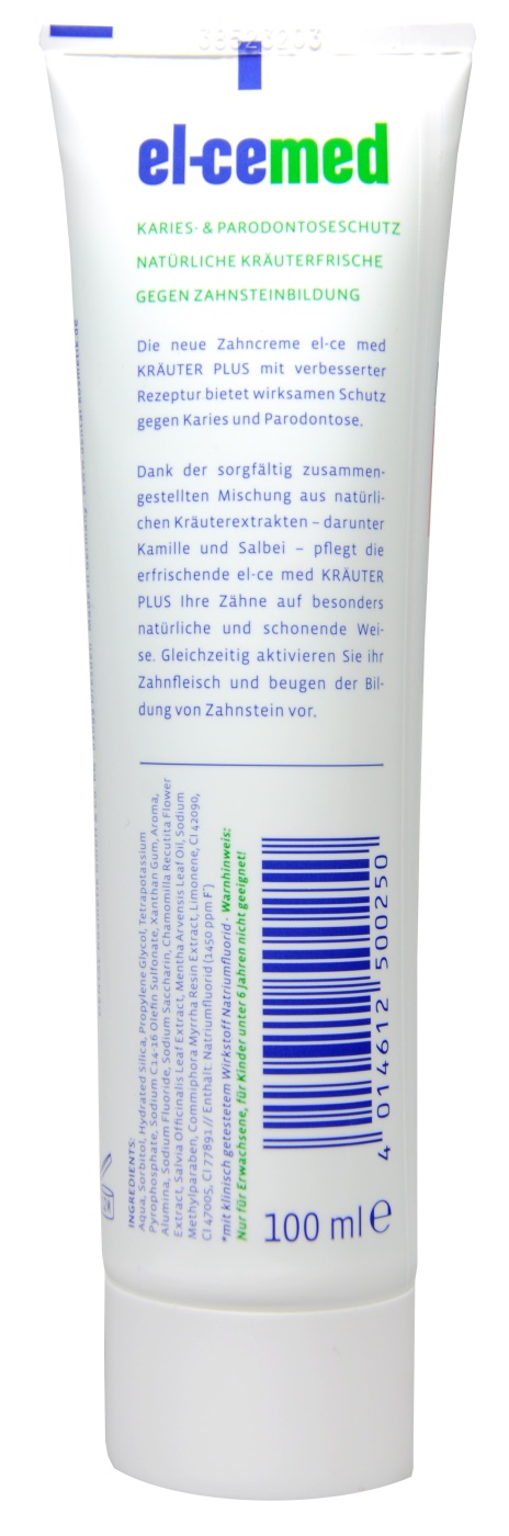 El-Ce-Med Kräuter Plus Zahncreme - 100 ml El-Ce-Med Kräuter Plus Zahncreme - 100 ml