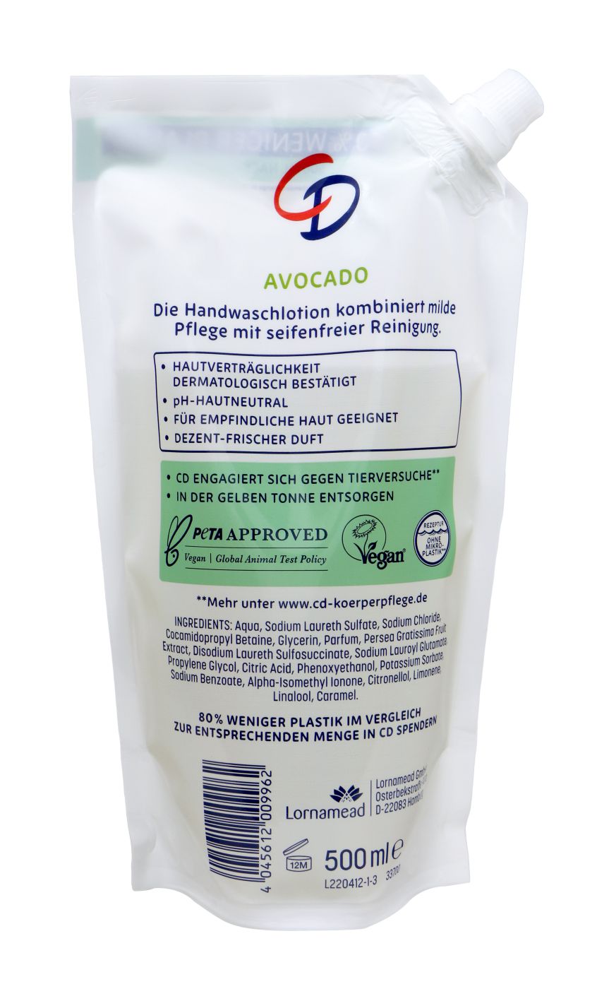CD Waschlotion Avocado Nachfüllbeutel - 500 ml CD Waschlotion Avocado Nachfüllbeutel - 500 ml
